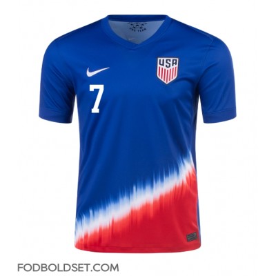 Forenede Stater Giovanni Reyna #7 Udebanetrøje Copa America 2024 Kortærmet Forenede Stater Giovanni Reyna #7 Udebanetrøje Copa America 2024 Kortærmet